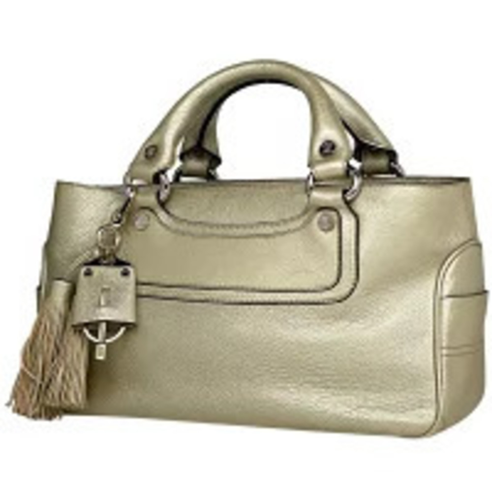 Celine Boogie Bag Tassel Fringe Handbag Leather Gold
